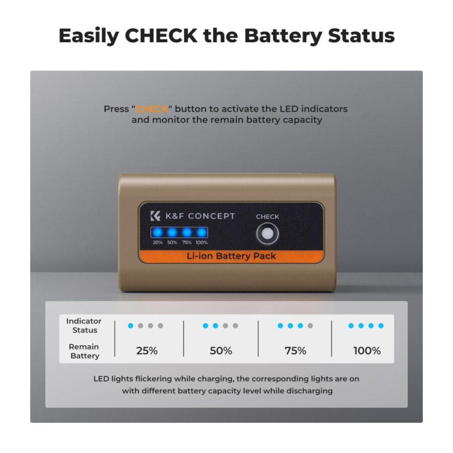 K&F SONY NP F970 Battery 10500mAh Battery with 20W PD Two Way Fast Charge for Sony NP F970 960 950 93