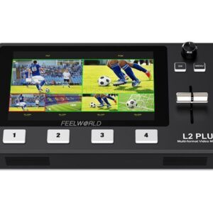 FEELWORLD L2 PLUS Multi Camera Video Mixer Switcher 5.5" Touch PTZ Control Chroma Key live streaming