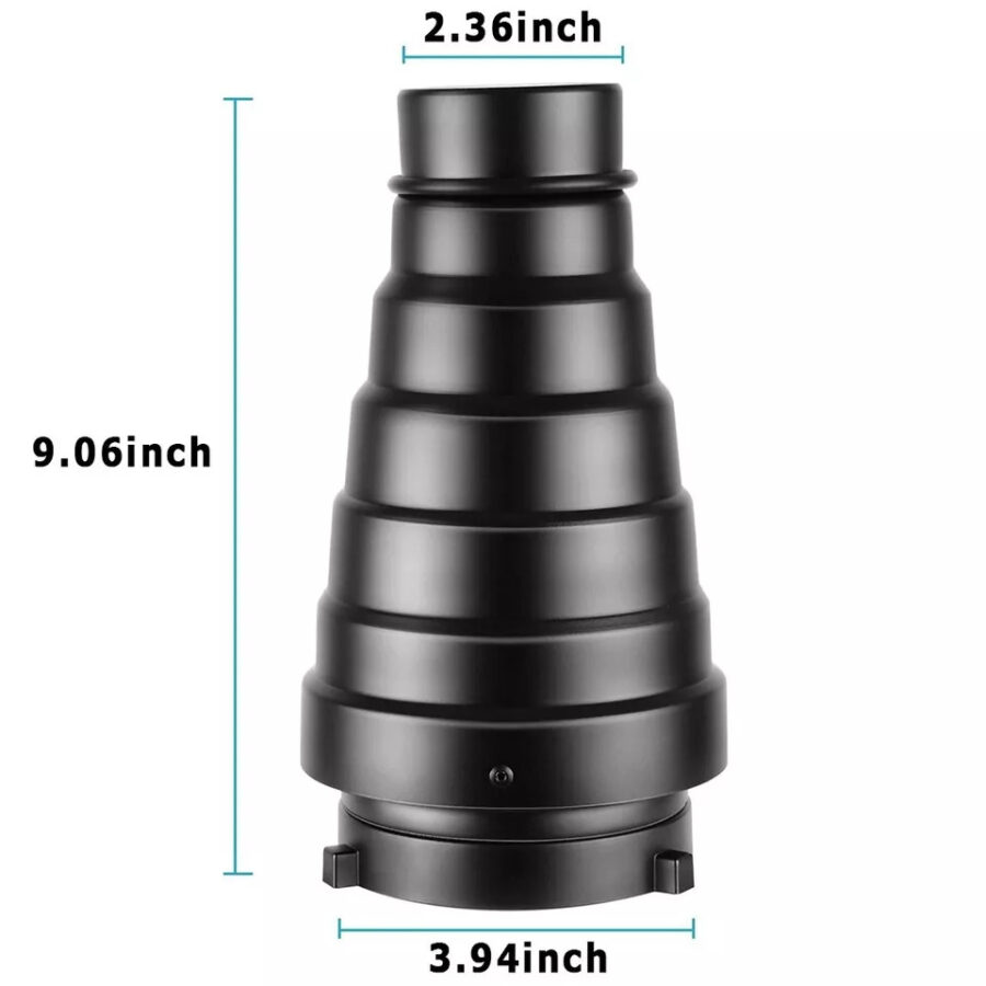 Adjustable Universal Conical Studio Snoot Honeycomb Grid 4PCS Colour Gel Filters
