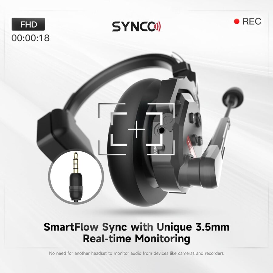 SYNCO XTalk X5 Wireless Intercom Headset Full Duplex Random Master Device Design for Team Communication