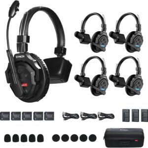 SYNCO XTalk X5 Wireless Intercom Headset Full Duplex Random Master Device Design for Team Communication