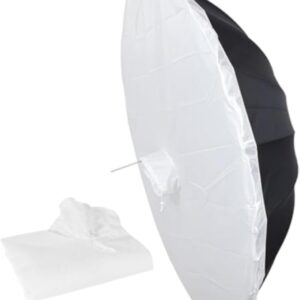 65 inch 165cm Parabolic Inner Silver Reflector Umbrella Studio Light Umbrella with Diffuser Cover Cloth