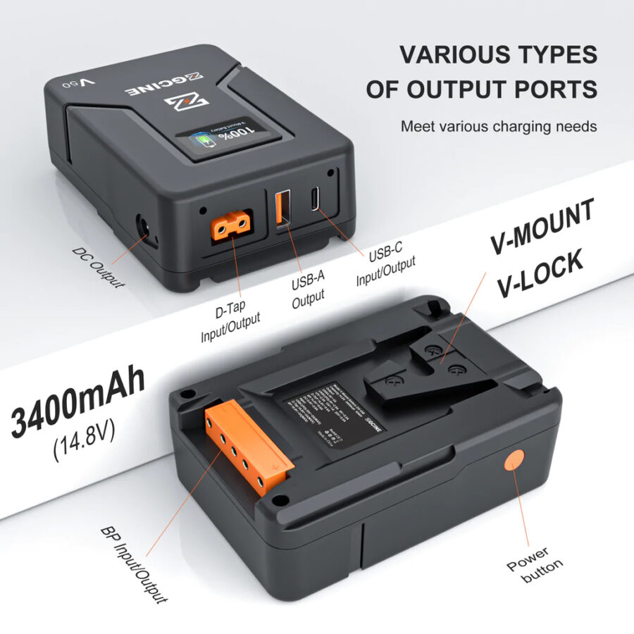 ZGCINE ZG V50 VMOUNT BATTERY 50Wh POCKET SIZE WITH PD FAST CHARGING