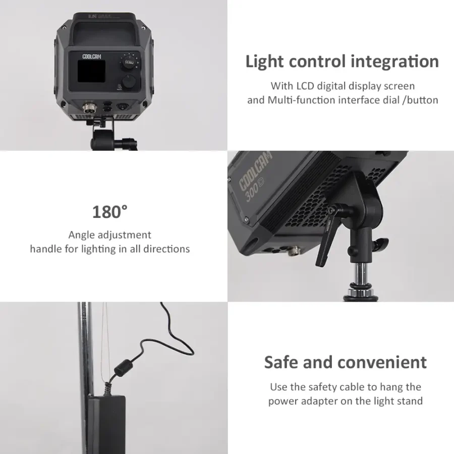 310W COOLCAM 300D Daylight 5600K LED monolight for live photography and video shooting