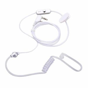 2 Pin Walkie Talkie Earpiece White transparent tube earphones with VOX voice adjustment BF-H02W-2