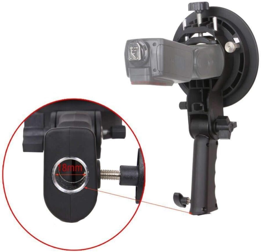 Handheld Grip S-Type Flash Bracket Bowens S Mount Holder for Speedlite Flash Light Stand Softbox