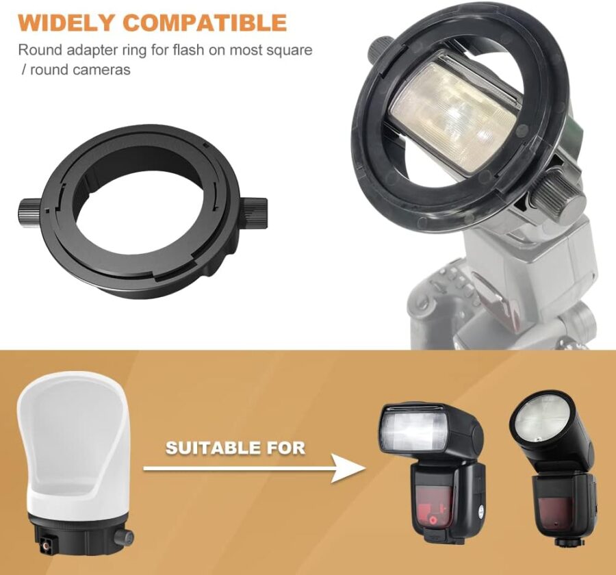Photography Lighting Flash Diffuser Set LENSGO Professional Flash Kit Flash Diffuser Modifier Bundle Diffusion Dome for All Square and Round Head Lights for Superior Light Control(D1235)