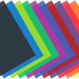 11 PCS Correction Gel Light Filter Colored Overlays Transparency Color Film Plastic Sheets Lighting Gels Filter with 11 Colors