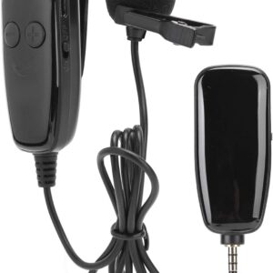 Wireless Lavalier Lapel Microphone UHF Omnidirectional Recording Mic with Clip on Lapel Mic for YouTube Interview Vlog Video Live Interview