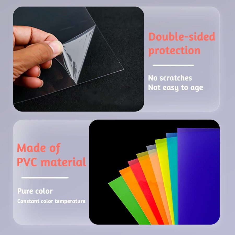 8 PCS Color Correction Gel Light Filter Photography Lighting Gels Sheet for Photo Studio Flashlight Led Light