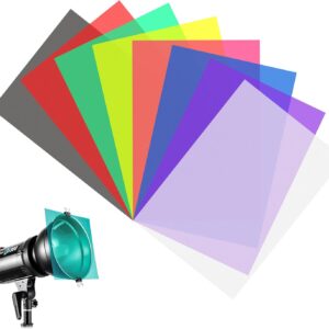 8 PCS Color Correction Gel Light Filter Photography Lighting Gels Sheet for Photo Studio Flashlight Led Light