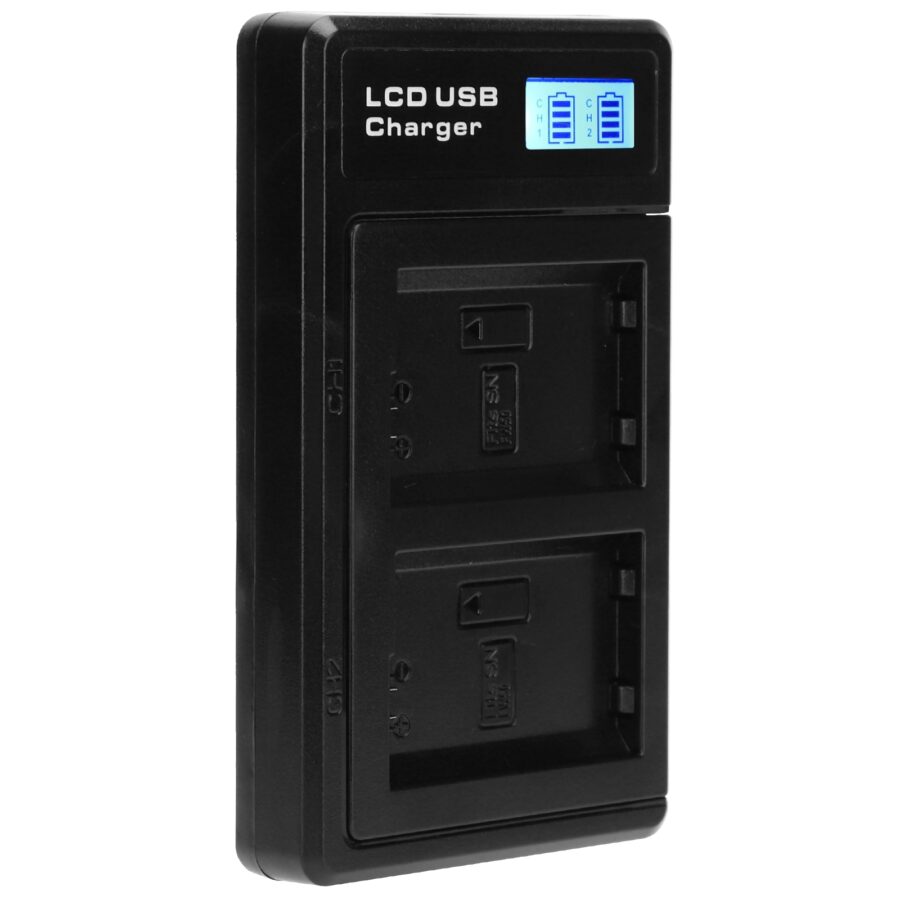 Dual Slot LCD Charger for Canon LP-E17 Batteries