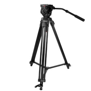 KINGJOY VT-2100L Professional Heavy-Duty Video Tripod with VT-3530 Fluid Damping Head – 3-Section Stable Support for Camcorders & Video Cameras