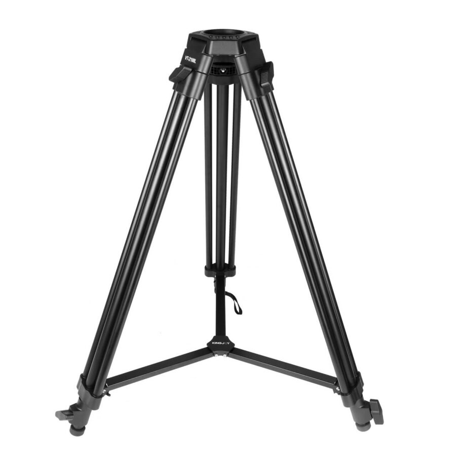 KINGJOY VT-2100L Professional Heavy-Duty Video Tripod with VT-3530 Fluid Damping Head – 3-Section Stable Support for Camcorders & Video Cameras