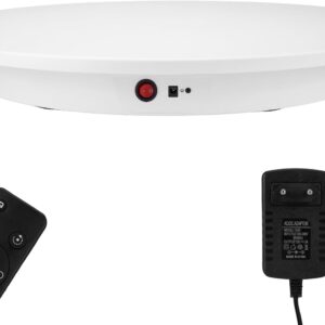 42cm White Motorized Rotating Display Stand – 360° Electric Turntable with Remote for Product Photography Live Shows & Displays