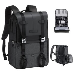 Camera Backpack Camera Bags for Photographers Dslr Cameras Compatible for Canon Nikon Sony DJI Mavic Drone 20L Large Capacity Bag Cover 15.6 Inch Laptop Camera Cases with Raincover - Backpack 20L Urban Wander 01 - Grey