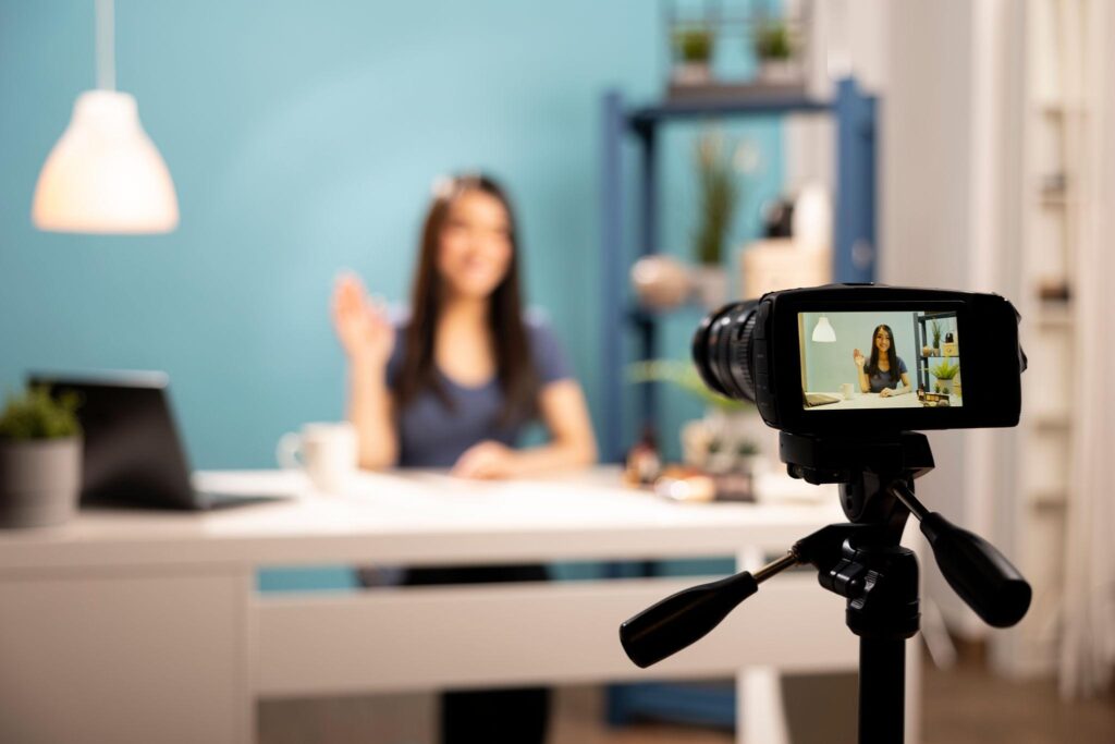 Tripod setup for content creators in Kenya using camera and smartphone