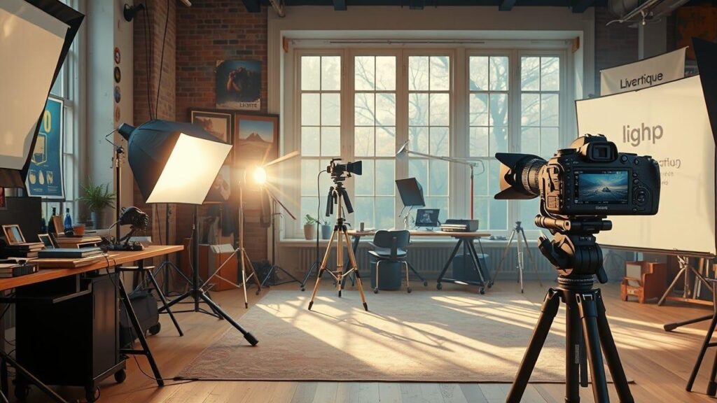 Proper lighting setup using ring light and softbox for content creators in Kenya