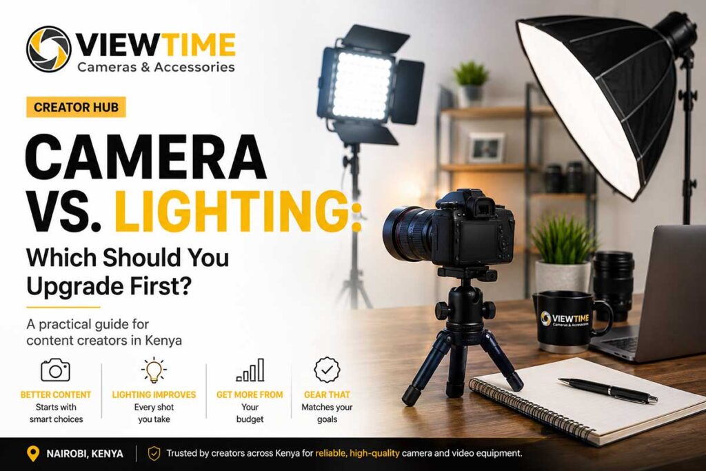 Camera or lighting first for content creators in Kenya